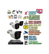 XMPro 3 KAMERALI 4 WARM LEDLİ GECE RENKLİ GÖSTEREN 1080P PLASTİK KASA GÜVENLİK KAMERA SETİ