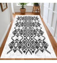 Eliana Home Dijital Baskı Yıkanabilir Kaymaz Taban Salon Halısı Ve Yolluk LN131-FNL436 (Siyah)