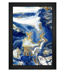 Soyut Şekiller Motifli Kanvas Tablo 80 x 110 cm Siyah Çerçeve