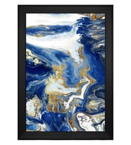 Soyut Şekiller Motifli Kanvas Tablo 80 x 110 cm Siyah Çerçeve