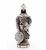 Zırhlı Cevşen Ayetli Asker Gümüş Biblo 3 Boyutlu Küçük Boy 24 cm-022