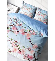 Blue Cherry Blosom 3d Çift Kişilik Nevresim Takımı