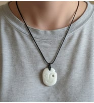 El yapımı mermer kolye (Doğal Beyaz)
