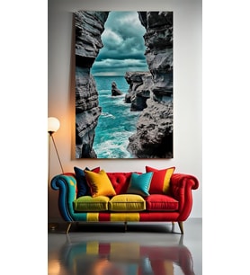 DENİZ MANZARASI Ev Duvar Salon Güzellik Salonu Ofis Dükkan Dekarasyon Kanvas Tablo (Çok Renkli)