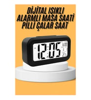 Mey İthalat® Dijital Masa Saati Takvim Çalar Saat Alarmlı Işıklı Led Ekran Pilli