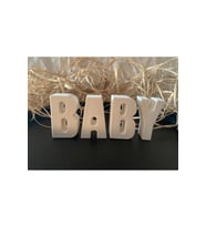 Dekoratif Taş Tozu Harf Baby Yazı (Beyaz)