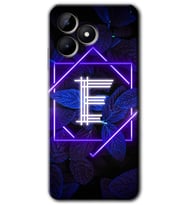 Realme C53 Kılıf HD Desen Baskılı Kılıf - Dark Neon Yaprak E Harfi