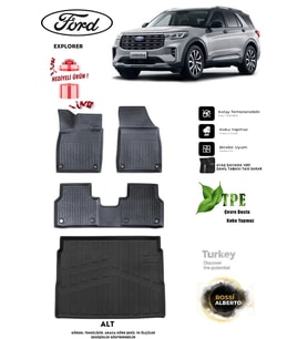 Ford Explorer Alt 2025+ Araca Özel 3D Paspas Ve 3D Bagaj Havuzu