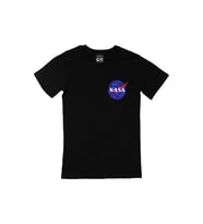 Nasa Cep Logo Tasarımlı Siyah Tişört