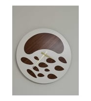 AS TASARIM LAZER NOVA MODEL DUVAR SAATİ 50 x 50 cm (BEYAZ-CEVİZ)
