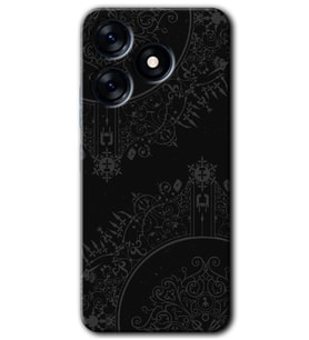 Tecno Spark 10 4G Kılıf HD Desen Baskılı Kılıf - Siyah Mandala