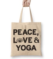 Peace Love & Yoga Bez Çanta Uzun Saplı