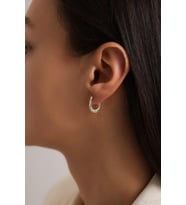 14 Ayar Minimal Midye Halka Altın Küpe