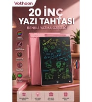 20 Inc Renkli Lcd Grafik Dijital Kalemli Çizim Tableti Yazı Tahta Not Yazma Eğitim Tableti Pembe
