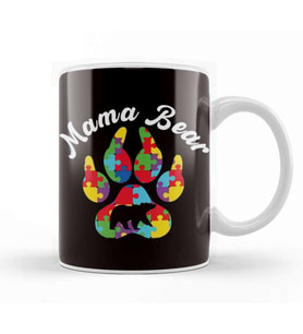 Mama Autism Bear Child Son Daughter Autistic Puzzle Ribbon Kupa Bardak Porselen