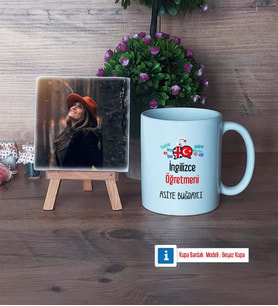 İngilizce Öğretmeni Fotoğraflı Dekoratif Taş, Kupa Bardak Beyaz Hediye Öğretmenler Günü Hediyesi (Model 1)