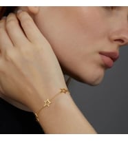 Kişiye Özel Şık Yıldız Model Bileklik 925K Gümüş (Gold)