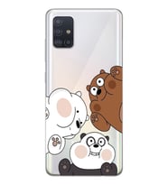 Samsung Galaxy A51 Uyumlu Kafadar Ayılar Desenli Şeffaf Telefon Kılıfı