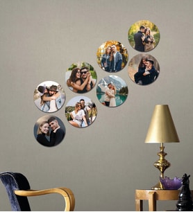 Kişiye Özel 8 Fotoğraflı Yuvarlak Mdf Tablo