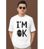 Im Ok Yazılı One Punch Man Baskılı Unisex Oversize Anime Dizi Karakter Tişört