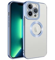 iPhone 11 Pro Kılıf Köşeleri Renkli Şeffaf Kamera Korumalı Silikon Luxury Kapak (Mavi)