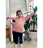 Breeze Kız Çocuk Sweatshirt Baskılı Pullu Unicorn 2-6 Yaş, Somon