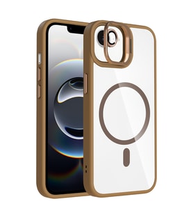 Apple iPhone 16E Uyumlu Kılıf Standlı ve Kamera Lens Hediyeli M-Safe Şarj Özellikli Zore Etro Kapak (Gümüş)