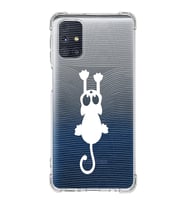 Samsung Galaxy M31s  Köşe Korumalı Antişok Kapak  Çizgi Kedi Tasarımlı Şeffaf  Kılıf