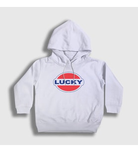 Presmono Unisex Çocuk Beyaz Logo Lucky Halsey Kapüşonlu Sweatshirt 459507tt