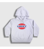 Presmono Unisex Çocuk Beyaz Logo Lucky Halsey Kapüşonlu Sweatshirt 459507tt