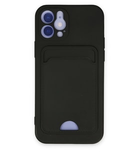 Iphone 12 Kılıf Kelvin Kartvizitli Silikon - Siyah