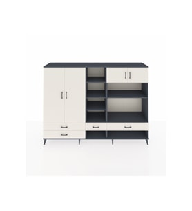 Hyperion Dolap 12 Raflı 4 Çekmeceli 4 Kapaklı 220x44x163 Antrasit-Aytaşı