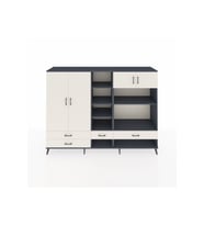 Hyperion Dolap 12 Raflı 4 Çekmeceli 4 Kapaklı 220x44x163 Antrasit-Aytaşı