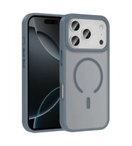 iPhone 17 Pro Kılıf M-safe Şarj Özellikli Mat Arka Yüzey Sio Kılıf (Gri)