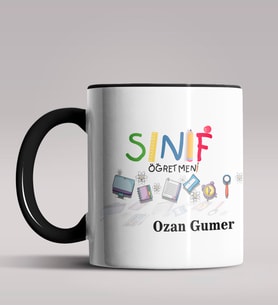 Kişiye Özel Sınıf Öğretmeni Tasarımlı Siyah Renk Kupa Bardak 14 (Siyah)