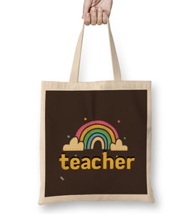 Teacher Gift-Learning Inspire-Science Student School- nspirational KIDS WOMEN Men Bez Çanta Uzun Saplı