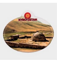 Kırgızistan Taş Rabat Kervansarayı Oval Magnet (Karışık)