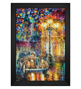 Manzara Temalı Kanvas Tablo 50 x 70 cm Siyah Çerçeve