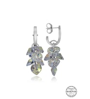 Swarovski Crystal Kadın Kalp Salkım Gümüş Küpe