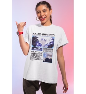 Killua Zoldyck Hunter X Hunter Baskılı Unisex Oversize Anime Tişört