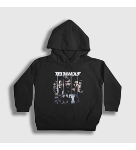 Presmono Unisex Çocuk Siyah Poster Dizi Teen Wolf Kapüşonlu Sweatshirt 338182tt