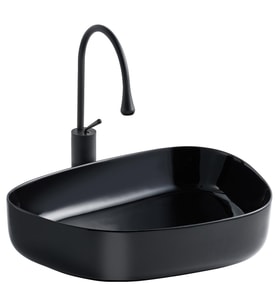 LENA TEZGAHÜSTÜ LAVABO (SİYAH) E-2107S
