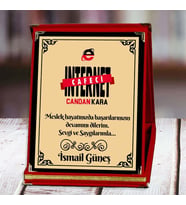 İnternet Kafeci Baskılı Plaket (1. Tasarım)  Kişiye Özel (Kırmızı)