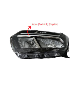 LEOPARTS Dacia Duster Far Lambası Sol (İç Çizgiler Krom) 2021-2024 260602287R