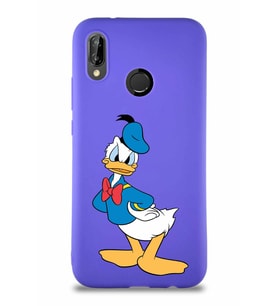Huawei P20 Lite Soft Premier Kapak Donald Duck-D Tasarımlı Silikon Kılıf - Mor (Şeffaf)
