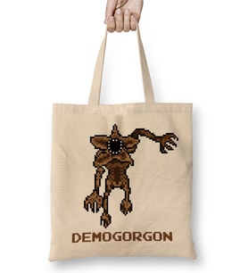 Demogorgon Pixel Character Bez Çanta Uzun Saplı