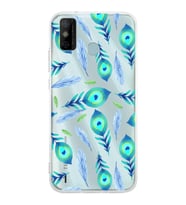 PrintiFy Tecno Spark 6 GO ile Uyumlu 1mm Slim Fit Nazar Boncuğu 3 Baskılı Şeffaf  Kılıf