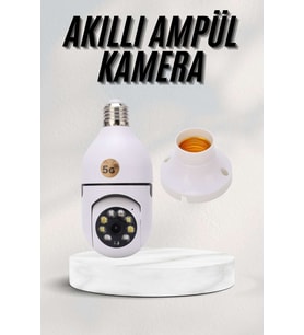 Akıllı Kamera Wifi Kamera Duylu Ampul Görünümlü 360 Derece Dönebilen Ev Kamerası