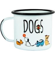 Dogs Köpekler Tekli Çelik Üzeri Emaye Kaplama Kupa