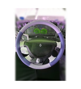DİKİŞLİ DİREKSİYON KILIFI GRİ MAVİ DERİ SİYAH DİKİŞLİ RENAULT PREMİUM TIR KAMYON İÇİN